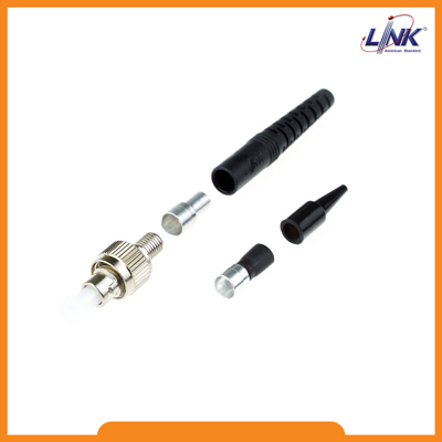 UF-0008 FC Multimode, Zirconia Fiber Optic Connector, Black Boot 0.9 mm, 3.0 mm diameter Cable