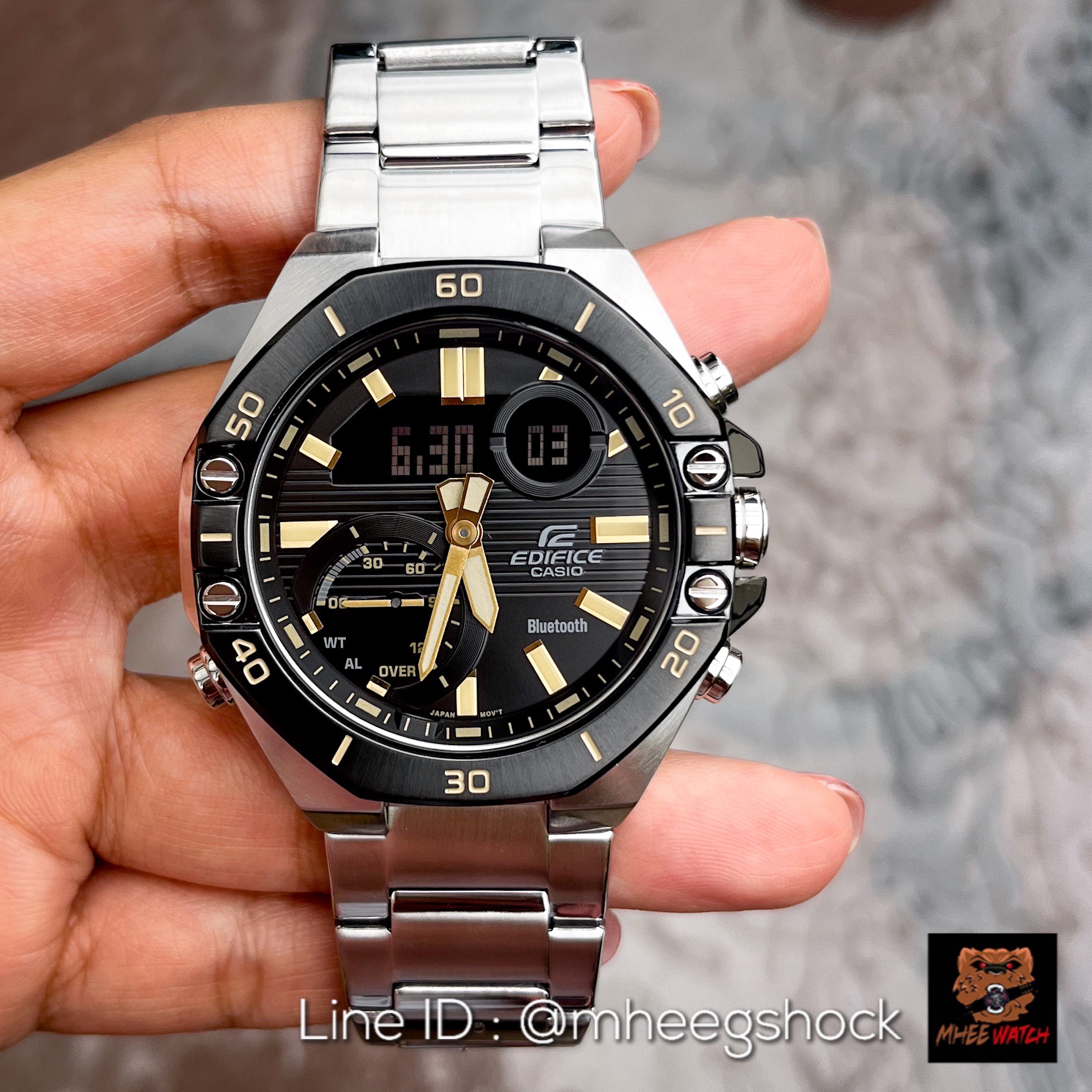 Edifice Sports Steel Black Gold Dial ของแท้ ประกันศูนย์
