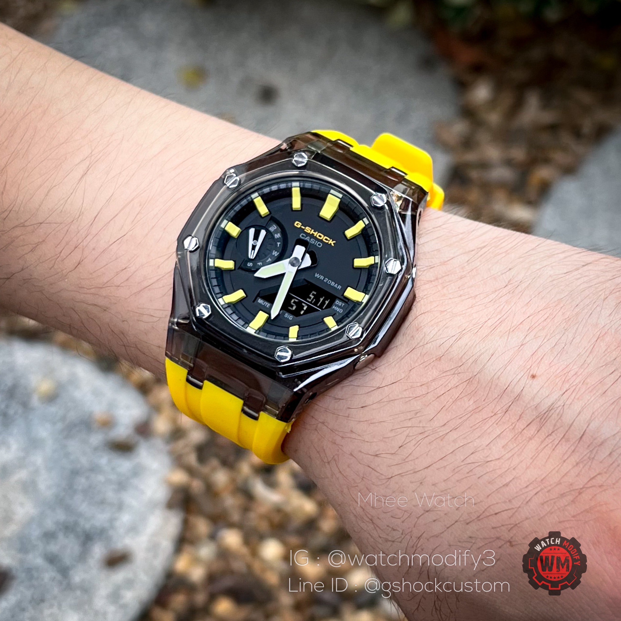 G-Shock Casioak Black Crystal Yellow Sport Rubber Strap