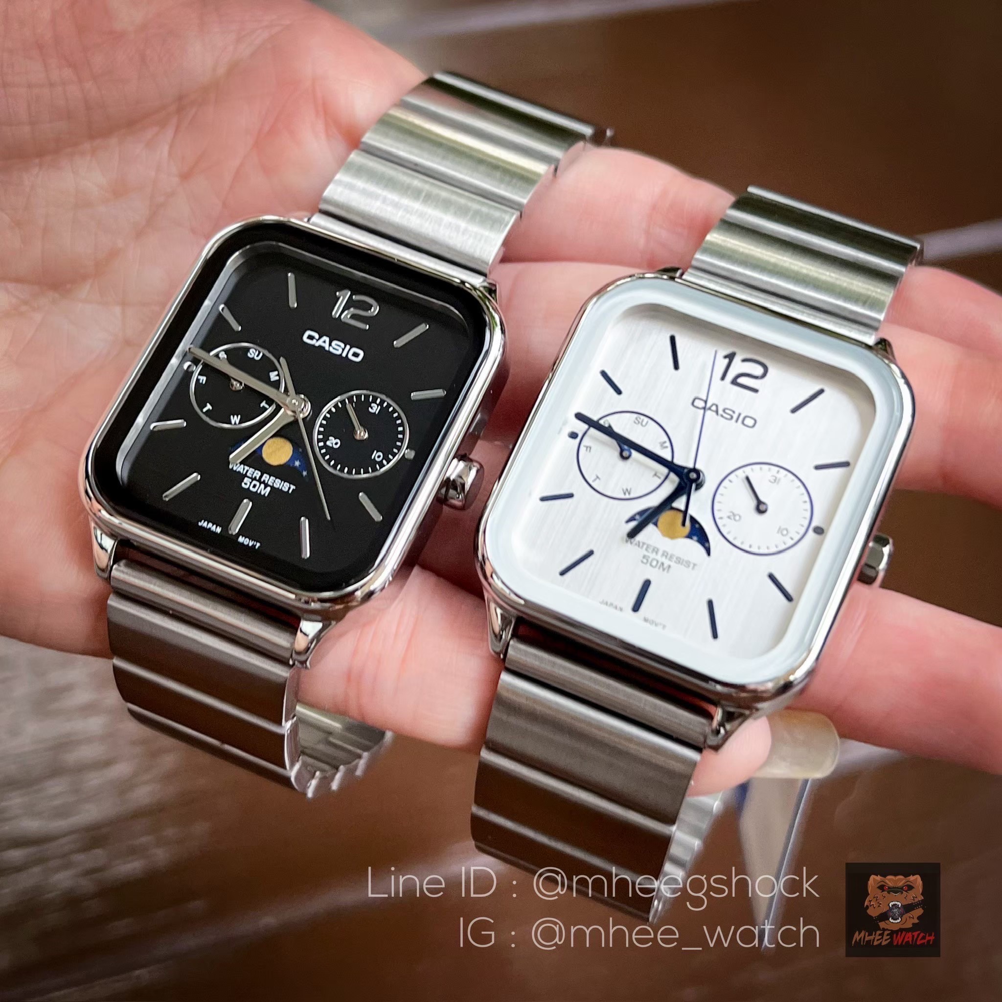 Casio New Arrivals Apple Watch Style Moon Phase Dial หน้าปัดแนวปาเต๊ก หายากมาก