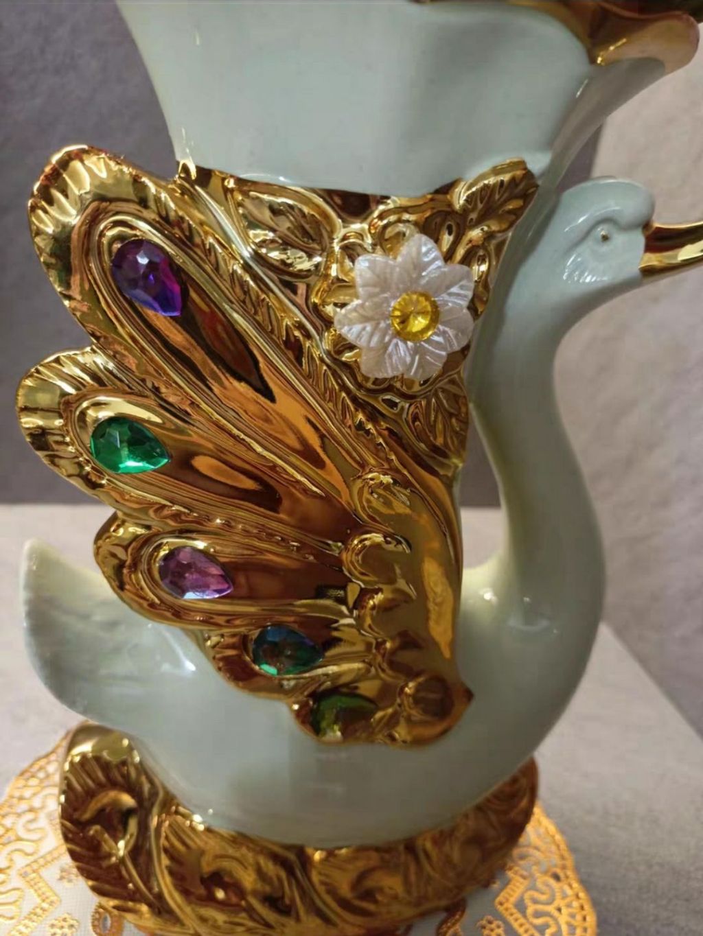 CT209E041 DECHOME แจกันเซรามิกยุโรป แจกันแต่งบ้าน ดอไม้ปลอม หงส์ European ceramic vase