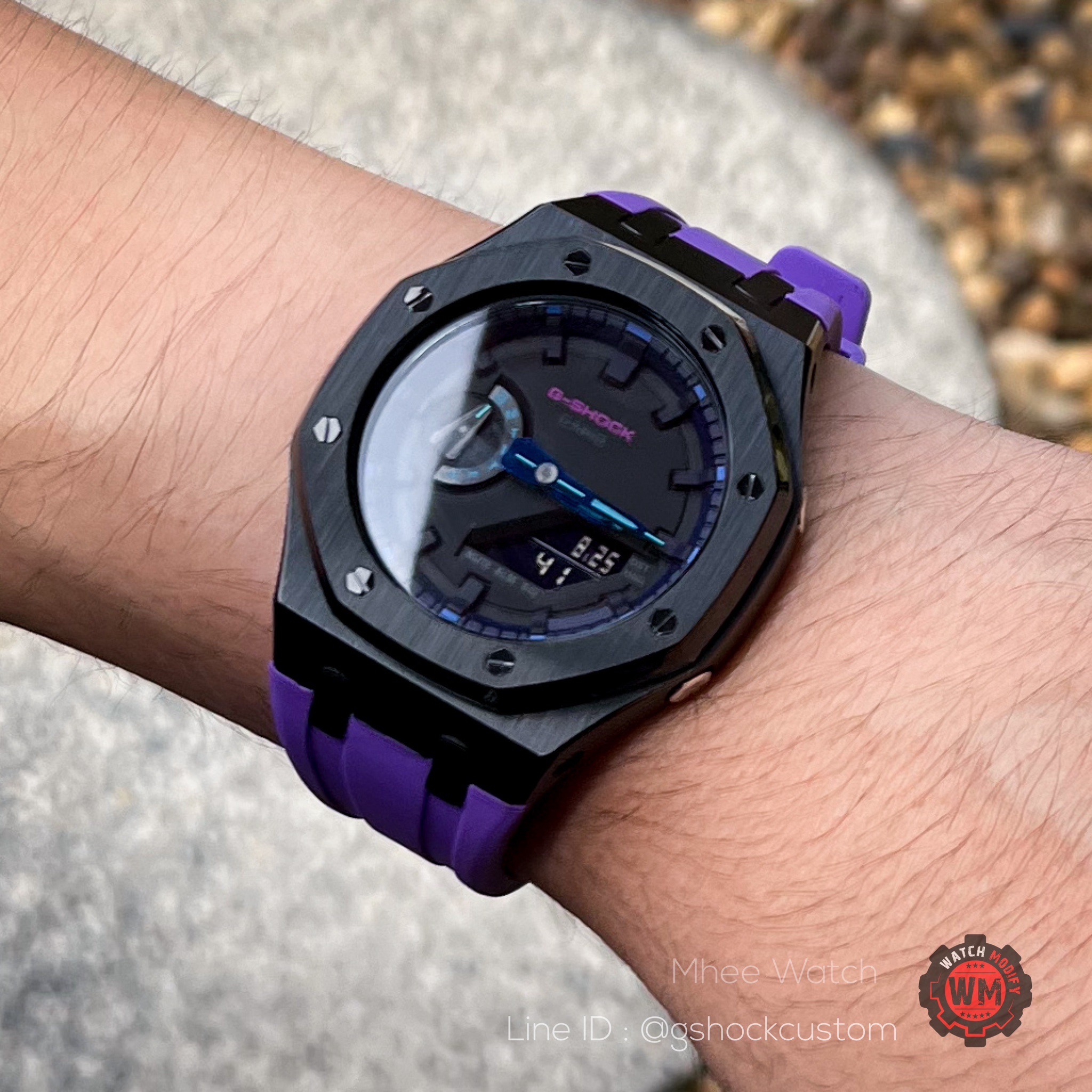 G-Shock Casioak Black Panther Metal Face Purple Premium Rubber Strap