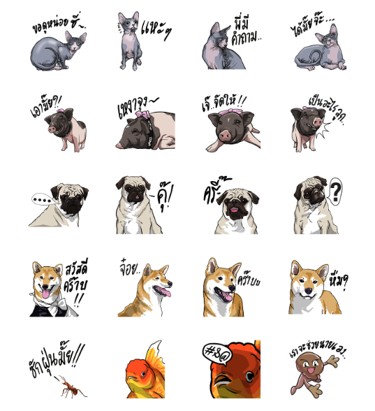 ขายสติกเกอร์ไลน์ We are lovely pet