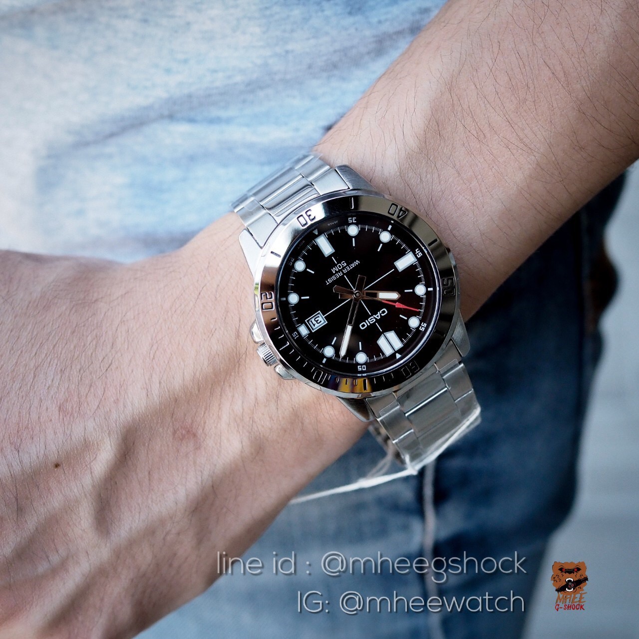 Casio Men of Steel หน้าดำไม่มีตัวเลข