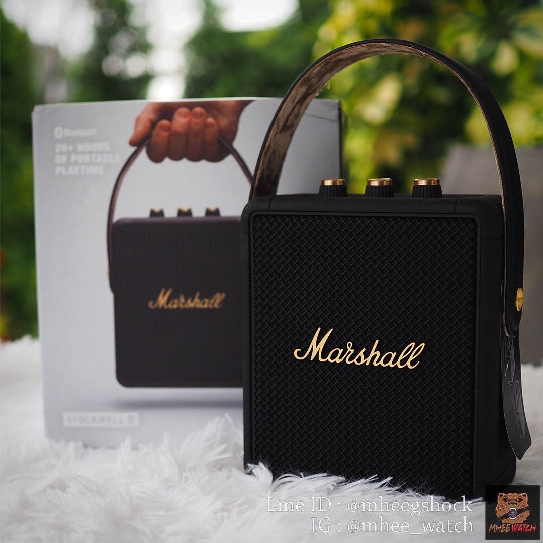 ลำโพงMarshall ของแท้ล้าน% Stockwell2 สีหายากBlack&Brass ดำทอง สวยมากครับ ประกันร้าน1ปีเต็ม