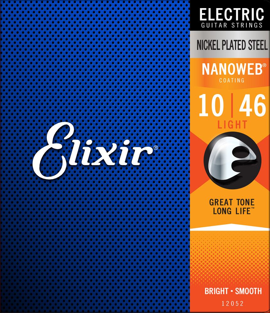 สายกีตาร์ไฟฟ้า Elixir .010-.046 12052 Nanoweb Light Electric Guitar Strings