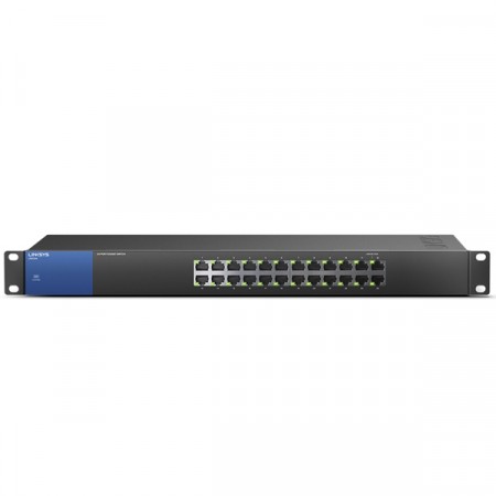 Linksys LGS124 24-Port Gigabit 10/100/1000Mbps Ethernet Unmanaged Switch, Metal Enclosure 1U Rack-Mount Switch