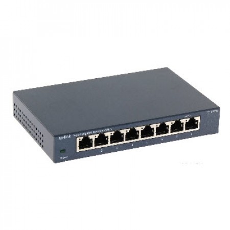 tp-link TL-SG108 8 Port Gigabit Unmanaged Ethernet Network Switch, Plug & Play, Fanless Metal Design, Shielded Ports
