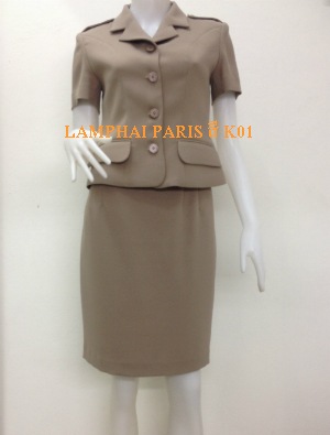 ชุดข้าราชการแขนสั้นหญิง,ชุดข้าราชการสีกากีหญิงใหม่