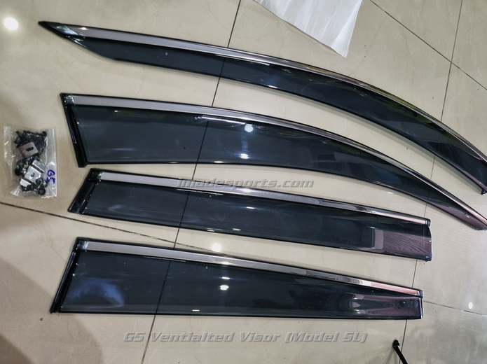 กันสาด CRV G5 พร้อมคิ้ว VIP (Bright Silver)