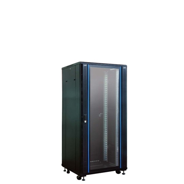 CH-60627GS LINK 19” GLASS RACK 27U, (60 x 60 cm.) Black W60 x D60 x H140 cm.