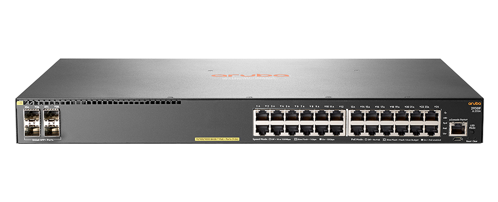 Aruba 2930F 24G 4SFP+ PoE+ 370W (JL255A)