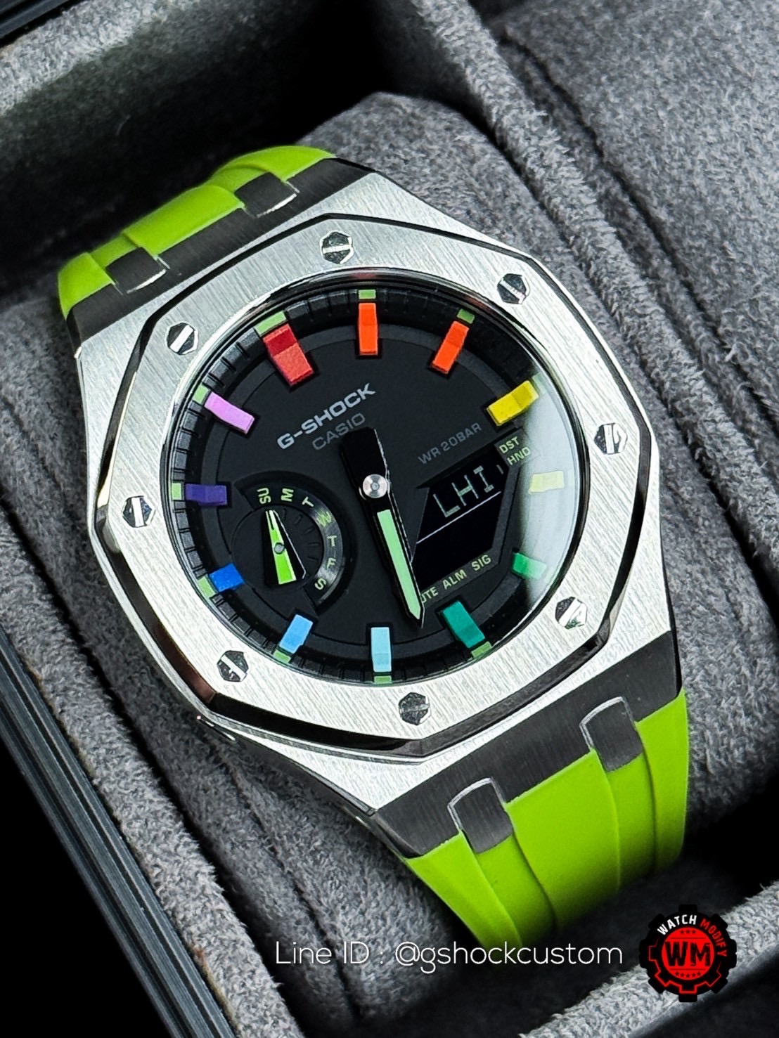 G-shock Casioak Rainbow Light Green Lambo Rubber Strap