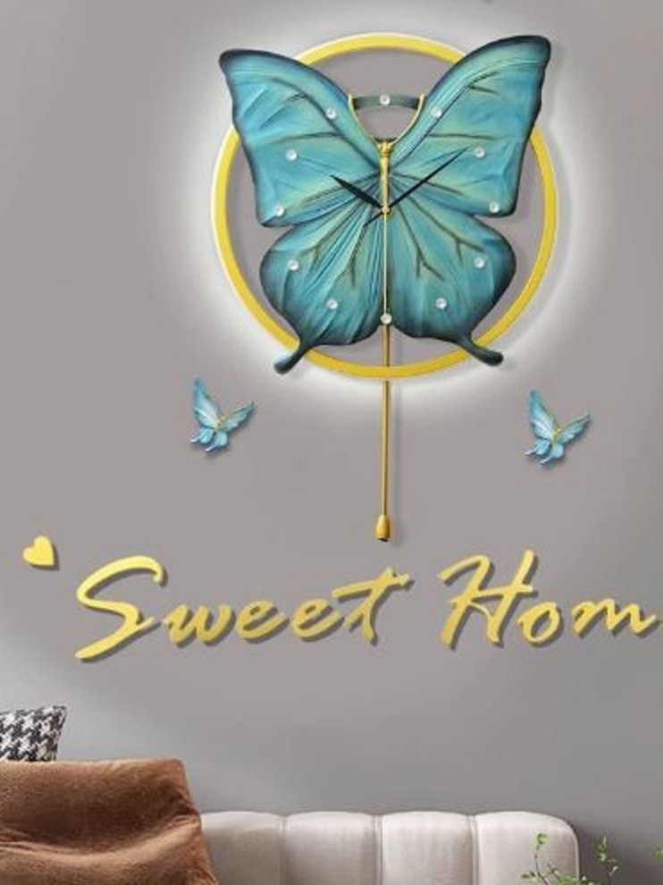 CT222C059 INTERY นาฬิกาผีเสื้อ Wall Clock Art นาฬิกาติดผนัง ไฟติดผนัง