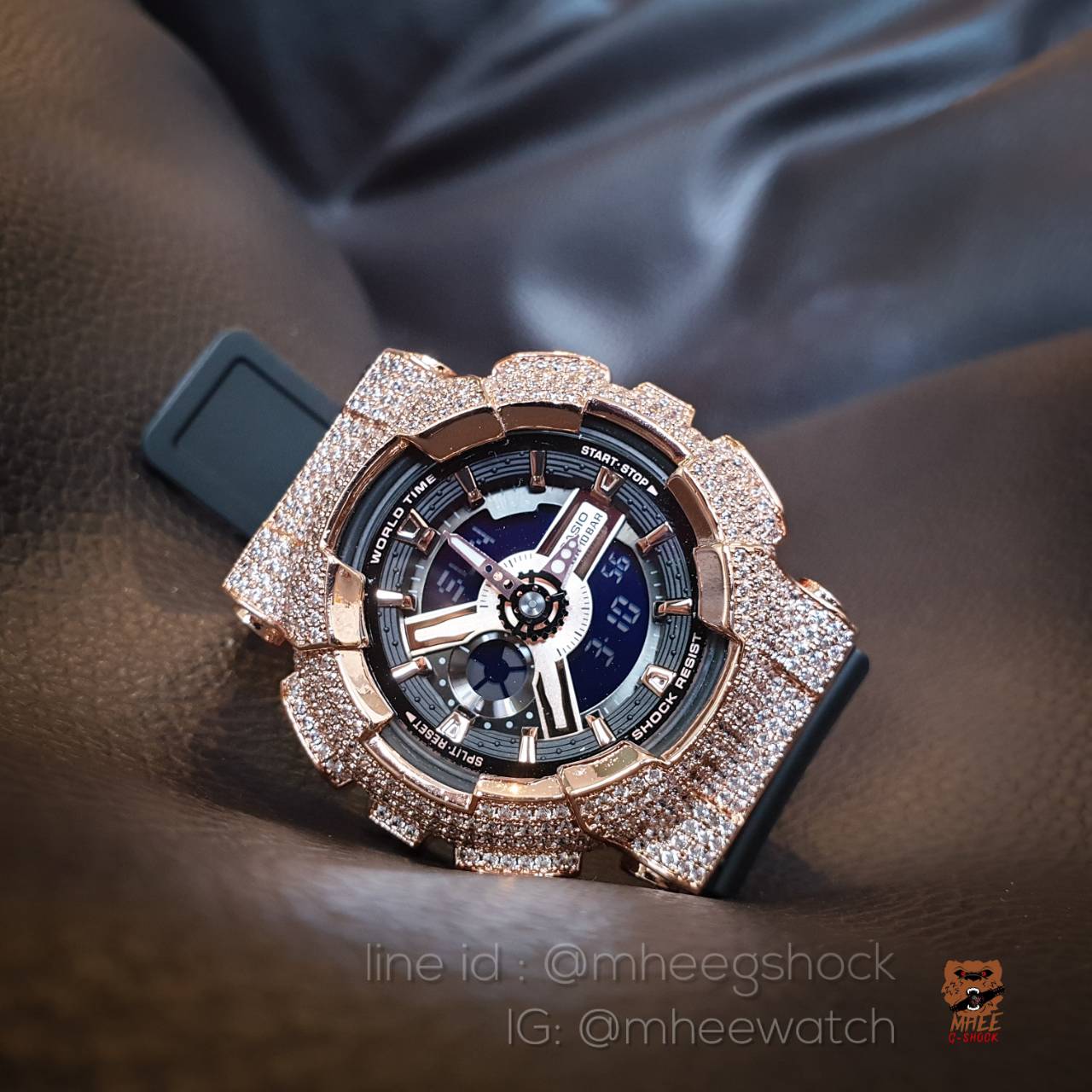 Baby-G กรอบเพชร Black Rosegold