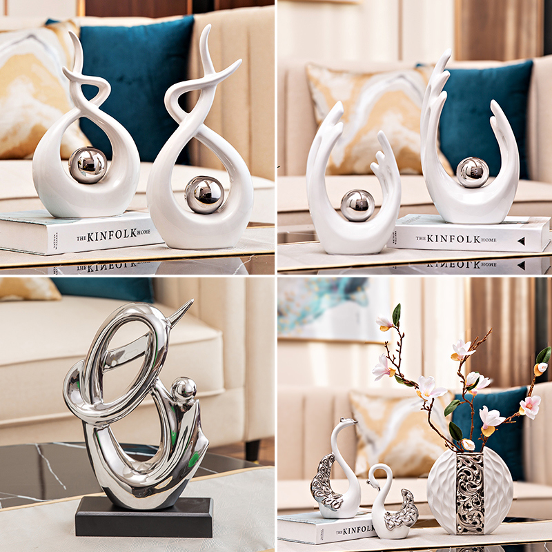 CT065B067 FAMITOSS ของตกแต่งบ้าน ของตั้งโชว์ ตั้งโชว์โต๊ะทำงาน โมเดล ของตกแต่งบ้านหรูหรา ของตกแต่งโต๊ะทำงาน ตั้งโชว์ ของตกแต่งบ้านโทนสีเงิน