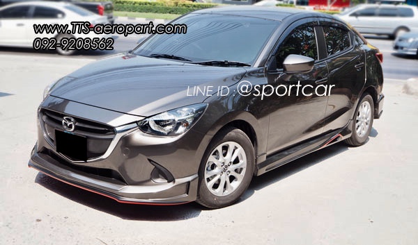ชุดแต่ง Mazda2 2017 2018 2019 4ประตู STROM Plus, สเกิร์ตรอบคัน Mazda2 Skyactiv มาสด้า2 แต่งสวย