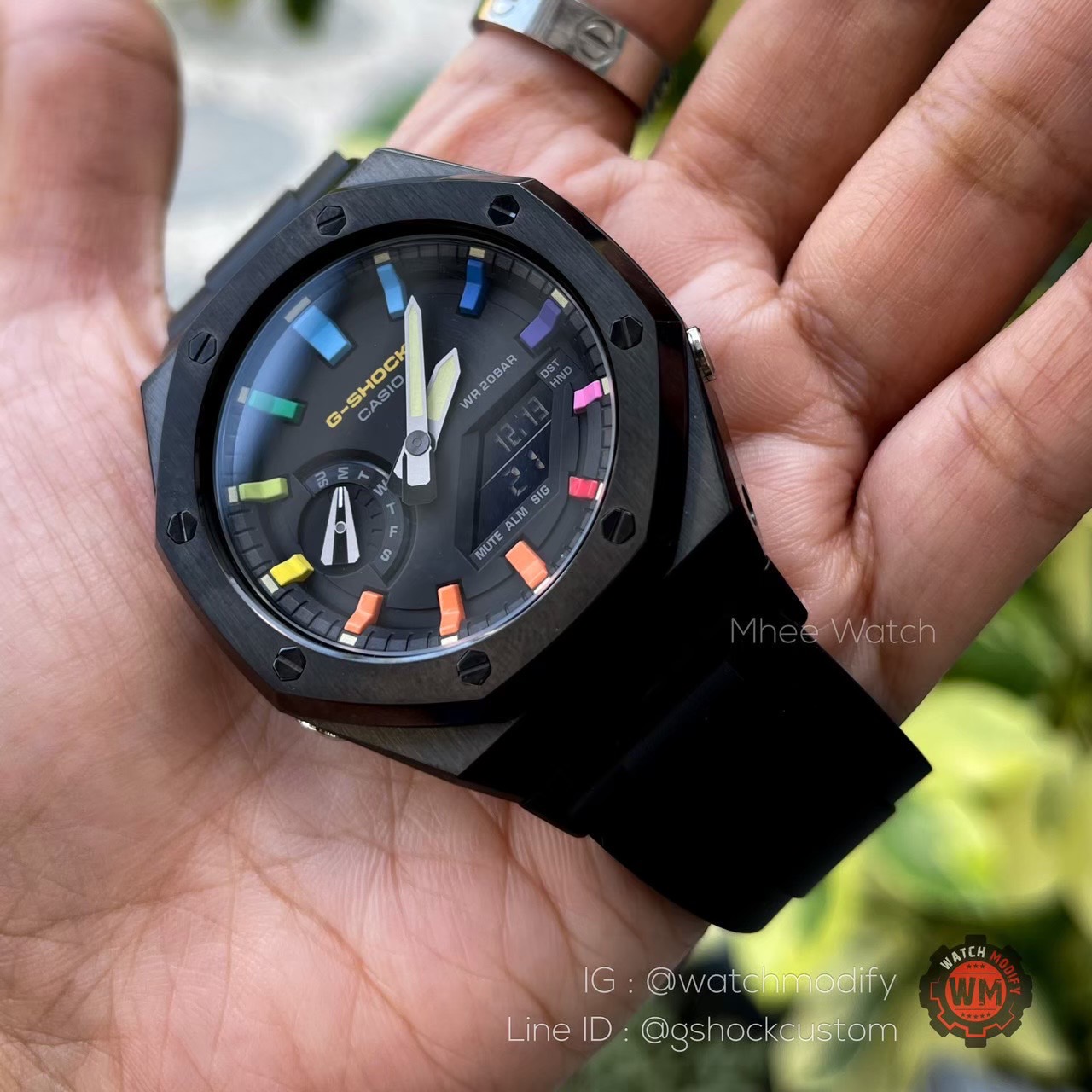 G-Shock Custom AP Style Rainbow Black Rubber Gen2 Casioak ของแท้ ประกัน 1 ปี
