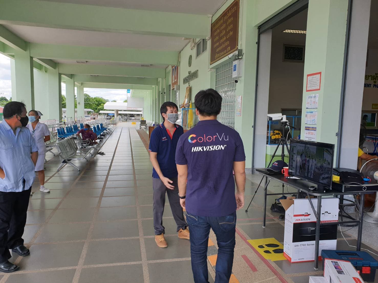 ชุดกล้องตรวจวัดอุณหภูมิร่างกาย Hikvision โซลูชั่นตรวจวัดอุณหภูมิร่างกาย ตรวจจับใบหน้าด้วยระบบ AI กล้องตรวจจับความร้อน Hikvision