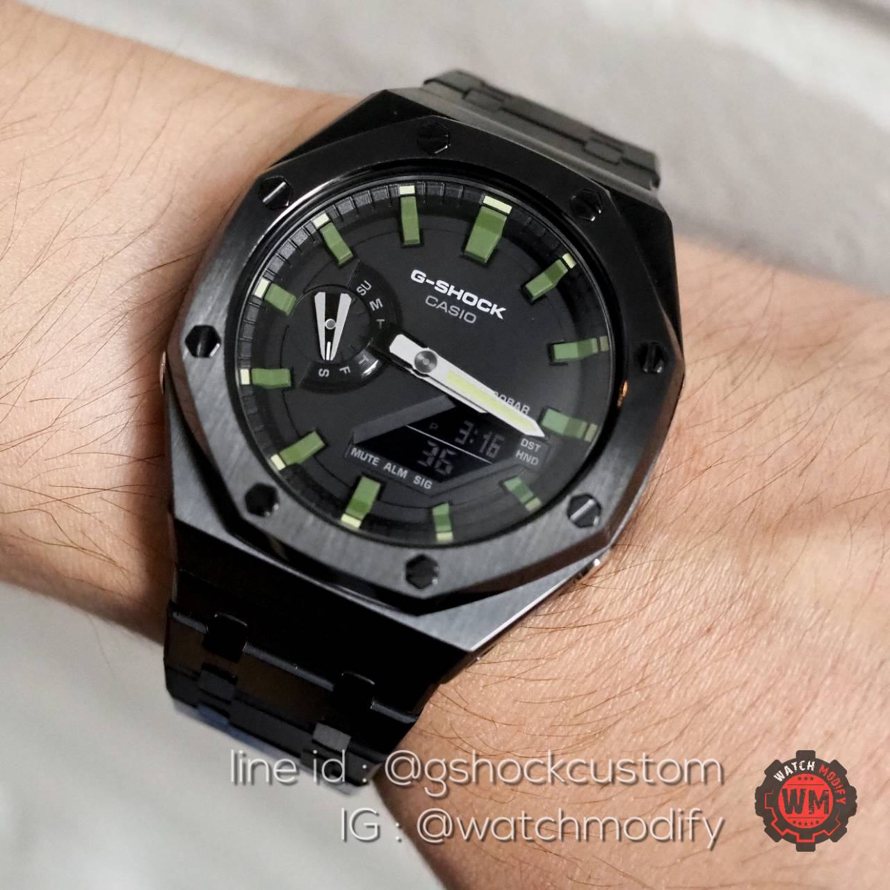 G-Shock Casioak Custom AP Black GreenHand Upgrade