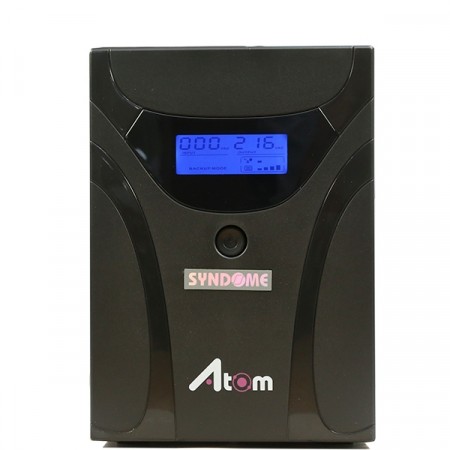 SYNDOME ATOM 1500-LCD UPS 1500VA/900W, Stabilizer, LCD Display, Universal Socket 6 Outlet (ส่งฟรีทั่วประเทศ)