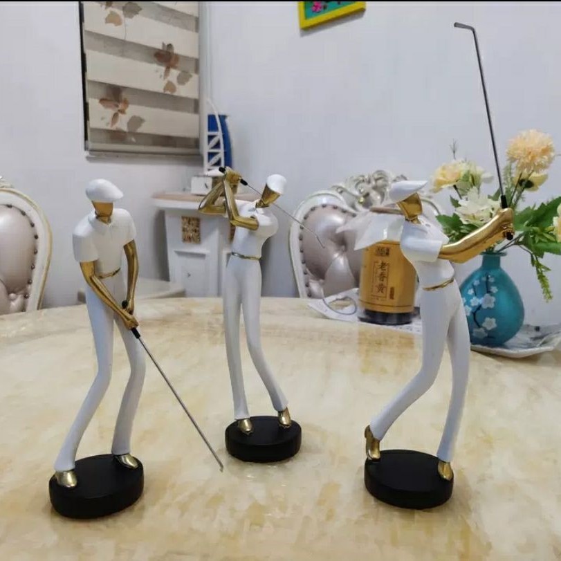 CT216C158 FAMITOSS โมเดลนักกีฬากอล์ฟ ตกแต่งห้องนั่งเล่น ถ้วยรางวัล, เครื่องประดับ ของขวัญ Golf