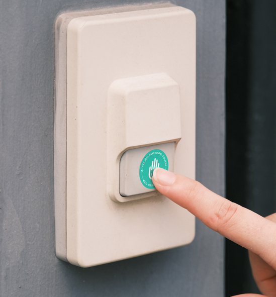 Z-TOUCH แผ่นฆ่าเชื้อ สำหรับติดปุ่มกลม Circle Press Button Pad