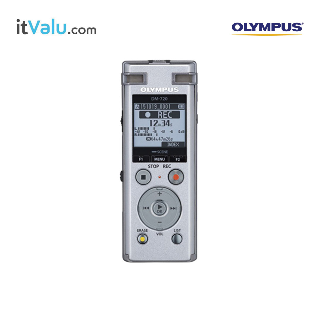 เครื่องบันทึกเสียง olympus รุ่น DM-720 (business) (charge) ความจุ 4 GB ขนาด 105.9 × 39.6 × 14.4 mm