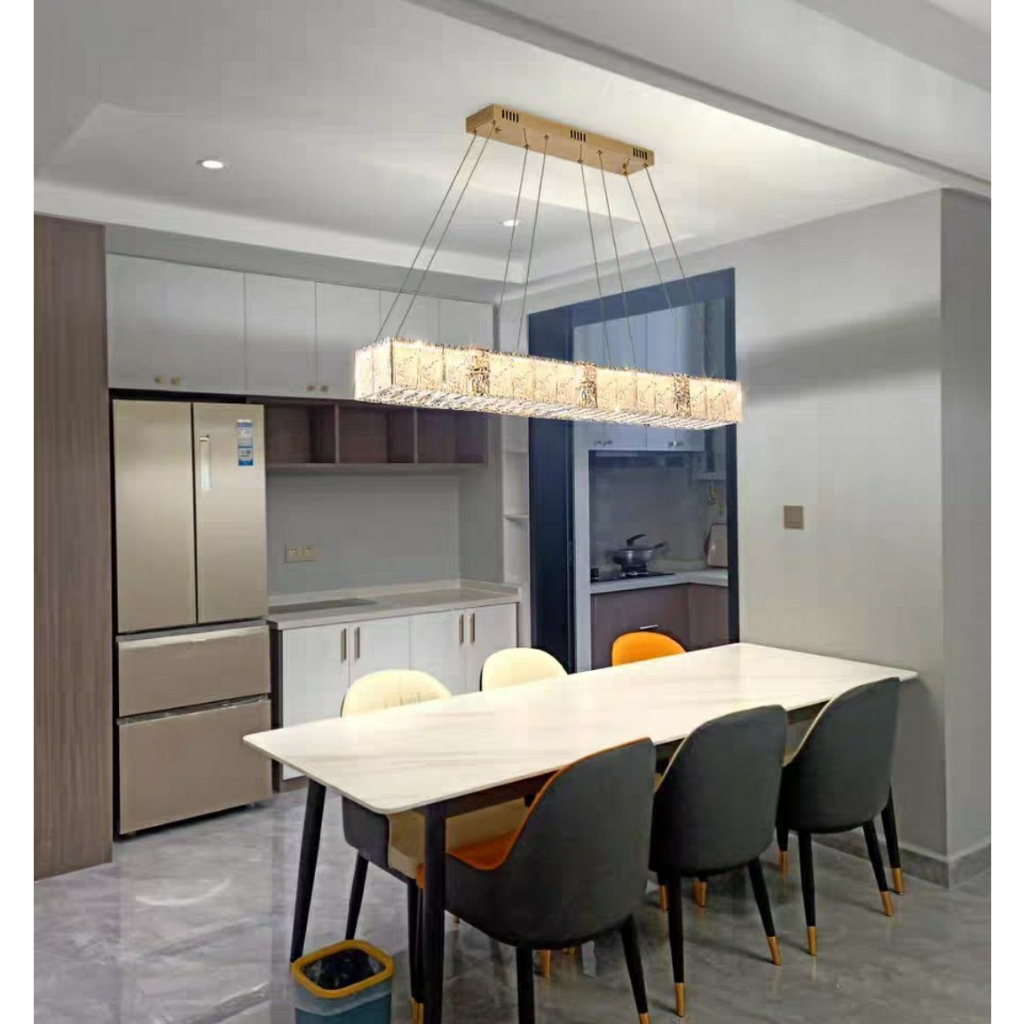 CT181A144 SOTMIA โคมไฟระย้าโต๊ะอาหารสไตล์บาร์ โคมไฟคริสตัล