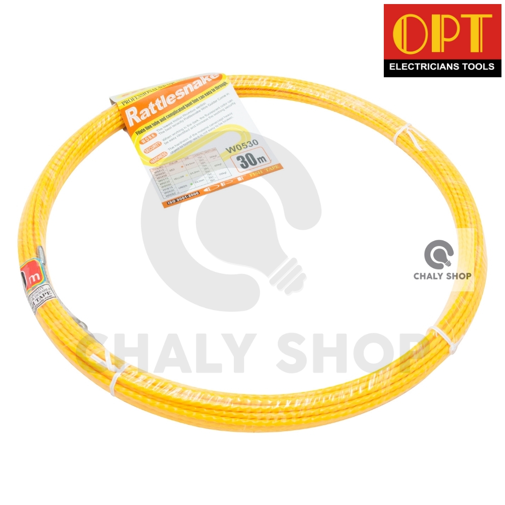 "OPT" W0530 ฟิชเทป (FISH TAPE) ลวดนำสายไฟ ความยาว 30 เมตร