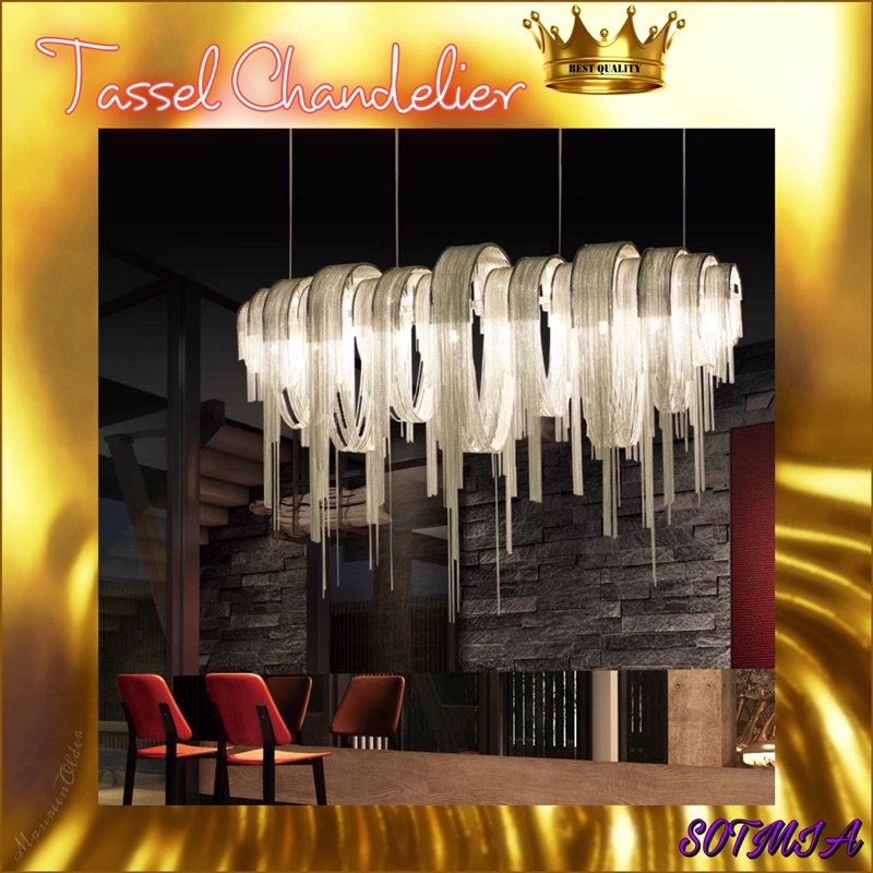CT119A047 SOTMIA #แชนเดอเรีย CHANDELIER แชนเดอเรียพู่ Tassel chandelier โคมไฟ led โคมไฟโมเดิล โคมไฟระย้าเพดาน