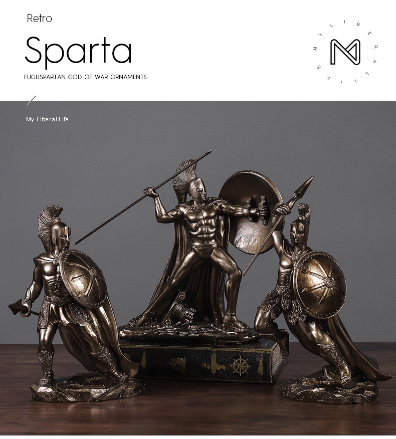 FAMITOSS ของแต่งบ้าน SPARTACUS SPARTAN MODEL นักขี่ม้า ขี่ม้า ของแต่งห้อง ของแต่งร้าน ของขวัญ
