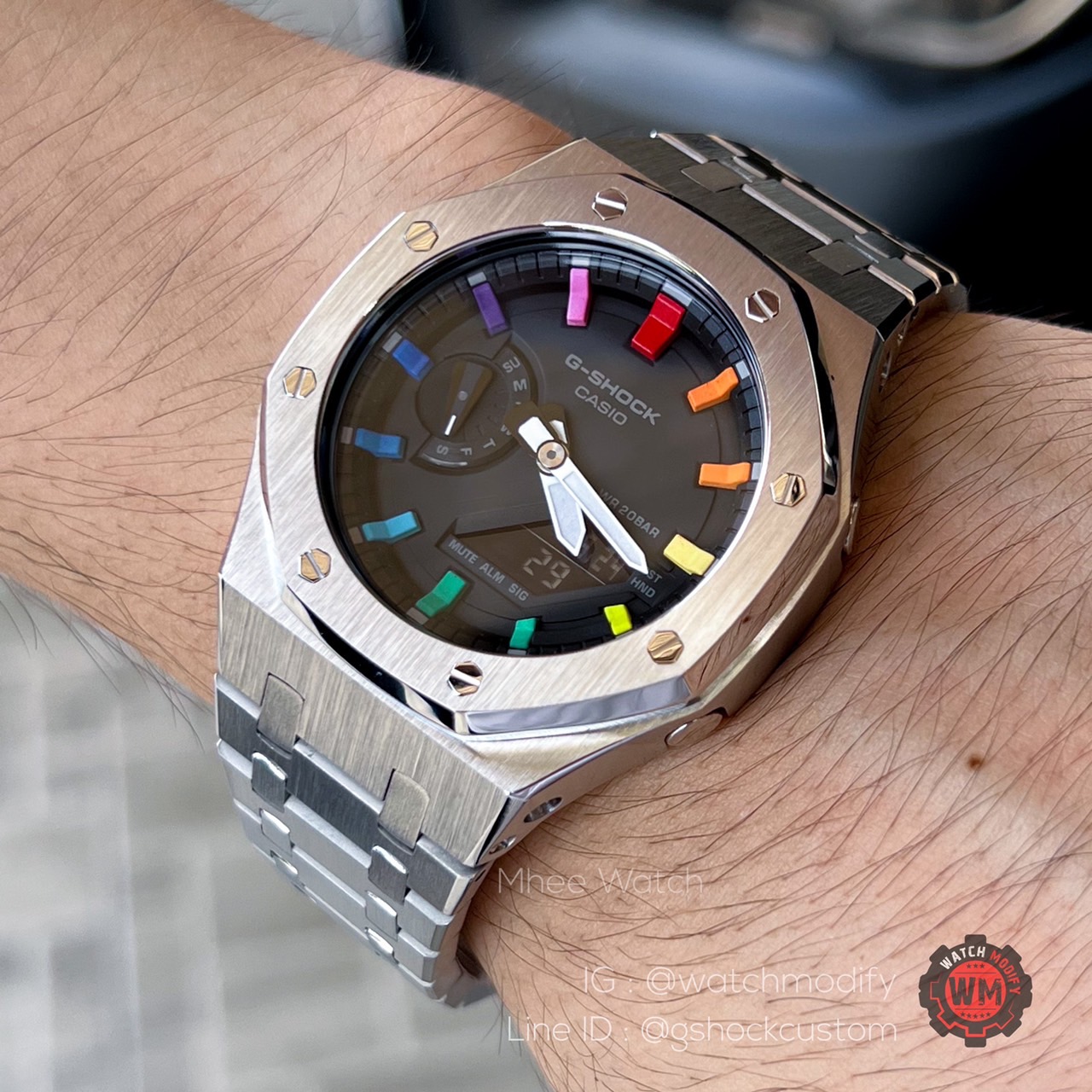 G-Shock AP Style Rainbow Dial Silver Steel