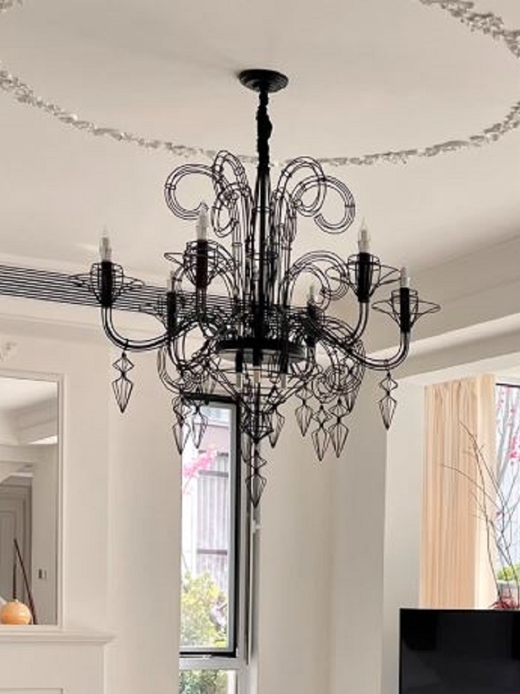 CT238A309 SOTMIA โคมไฟระย้า โคมไฟโมเดิร์นสีดำ Chandelier Lighting โถงบรรได โต๊ะทานอาหาร