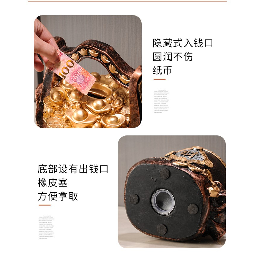 CT159B113 HAOYUN ตะกร้าเงิน กระปุ๊กออมสิน ของมงคล เสริมฮวงจุ้ย ของขวัญขึ้นบ้านใหม่ ของขวัญ