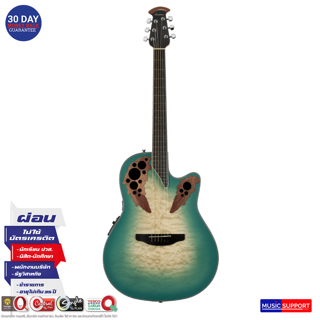 กีตาร์โปร่งไฟฟ้า Ovation Guitars Celebrity Elite Exotic CE44X-9B-G Mint Green