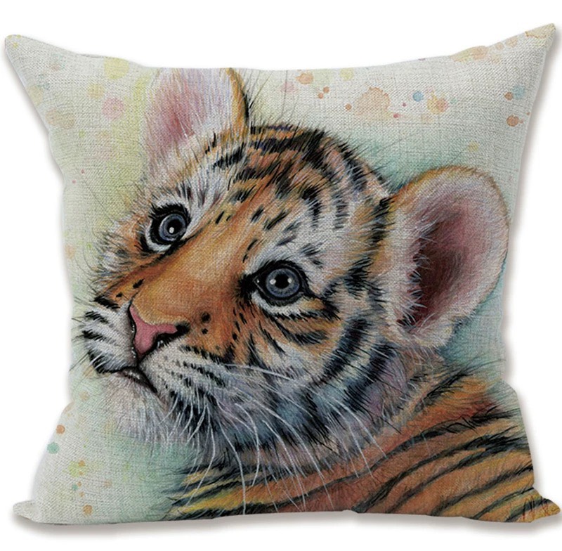 CT033F003 UTSUKUSHI ผ้าคลุมโซฟา ผ้าคลุมโต๊ะ ลายเสือ ผ้าคลุมเตียง ตกแต่งห้อง sofa cover chair cover bed cover