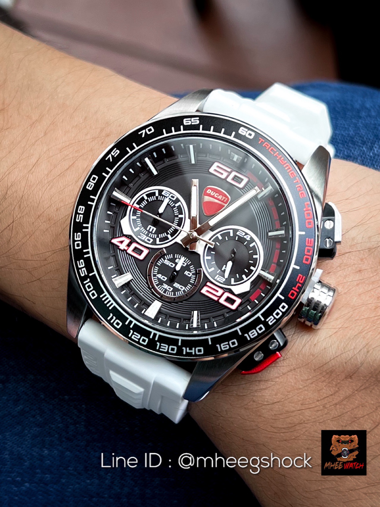 Ducati Watch Racing White Rubber Sports Chronograph