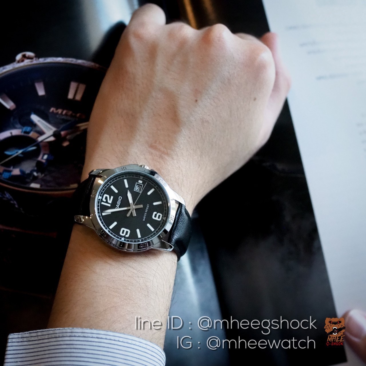 Casio Leatherหน้าPam Black Color