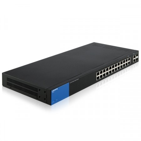 Linksys LGS326 Switch 24-Port Gigabit Smart Managed & 2-Port Gigabit SFP/RJ45 Combo, Spanning Tree / Link Aggregation / VLAN Support