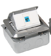 US-2021 CAT5E POP-UP Aluminium Blue OUTLET 1 PORT
