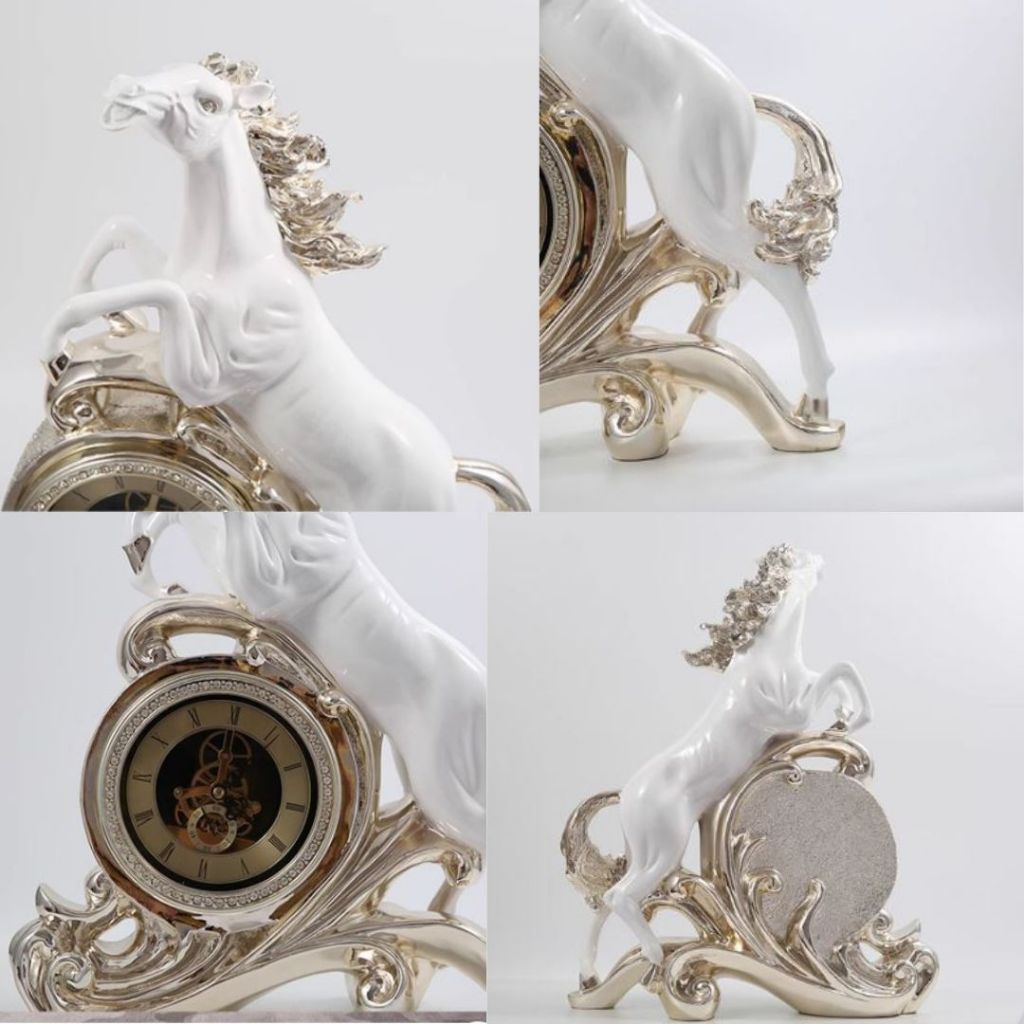 CT215C050 INTERY นาฬิกาม้า นาฬิกาตั้งโต๊ะ ของขวัญขึ้นบ้านใหม่ แต่งโรงแรม ม้า Clock