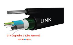 UFC9506MDA F.O. CTV Drop Wire, Solid, 3 Tube, Armored 6 Core, OS2