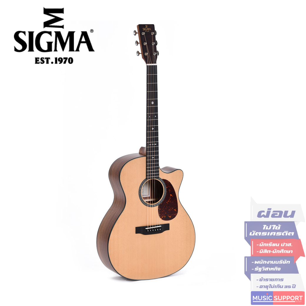 กีตาร์โปร่งไฟฟ้า Sigma SGPC-10E + Soft Case