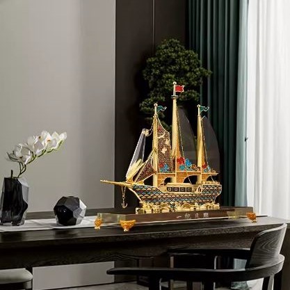 CT193B131 HAOYUN โมเดลเรือใบ เรือใบ ของขวัญขึ้นบ้านใหม่ โมเดลพร้อมกล่องของขวัญ