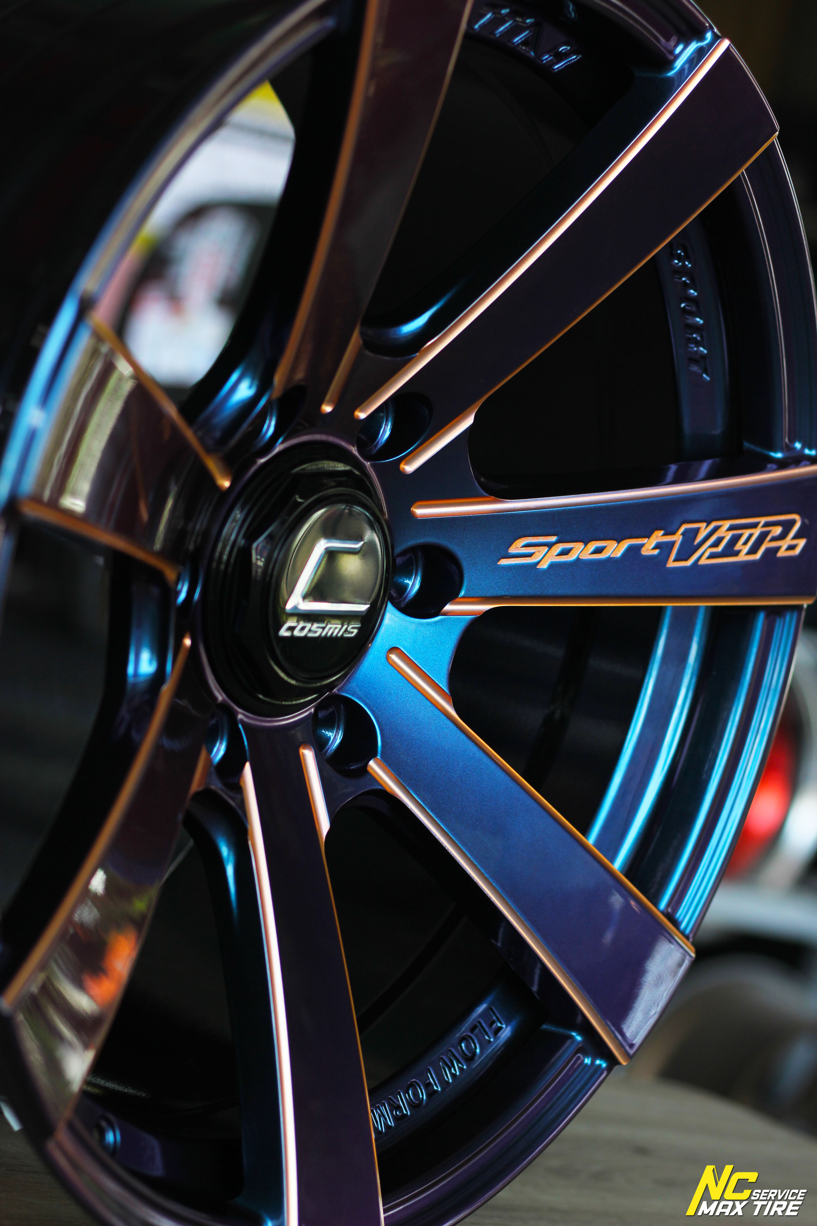 ล้อแม็กขอบ18 / Cosmis / FATTAH SPORT-VIP / 18x9.0 6H139.7 ET25 / ล้อแม็กสีน้ำเงินเฉดพาวเวอร์+ขอบดำ+CNCข้างก้าน+CNCตัวหนังสือ / Custom Color / PowerBlue / SUV / PPV / NC / ล้อแม็กสวยๆ