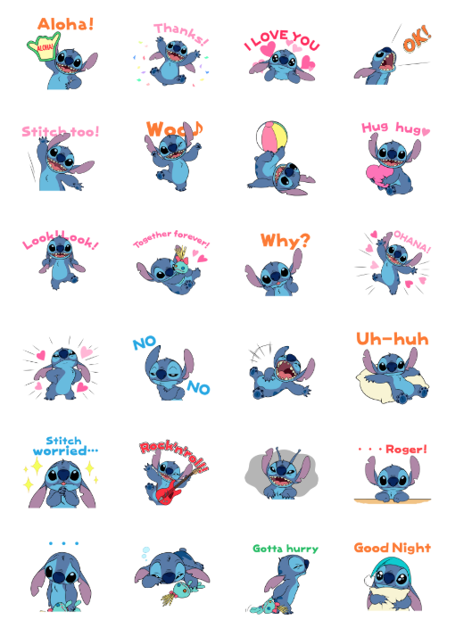 ขายสติกเกอร์ไลน์ Stitch ดุ๊กดิ๊กแสนซน