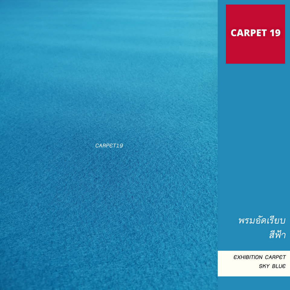 ราคาต่อเมตร>>CARPET19 พรมอัดเรียบ สีฟ้า รุ่น SS1.2 กว้าง 1.2 ม.หนา 1.5-2.0 มม.