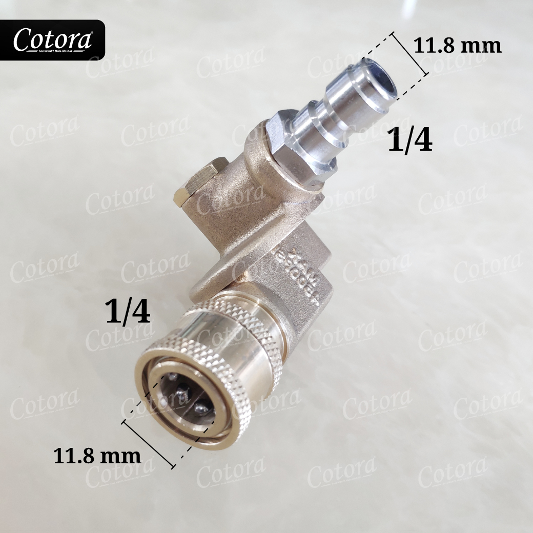 หัวฉีดน้ำแรงดัน 240 องศา ปรับได้ 7 มุม Pivoting Coupler 4500 PSI (ฟรี หัวฉีด5สี)