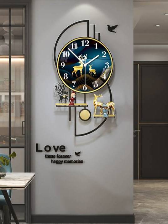 CT208C040 INTERY นาฬิกาติดผนัง นาฬิกามงคล กวาง DEER WALL CLOCK WALL DECOR